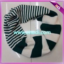 Acrylic vertical stripe knit scarf