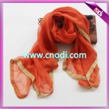 scarf with golden band